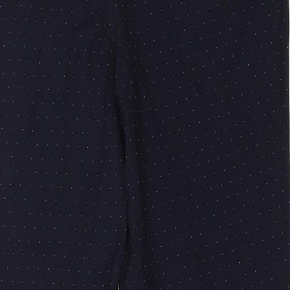 Next Womens Blue Polka Dot  Dress Pants Trousers Size 14 L23 in