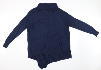 Back view of Papaya women’s blue jacket, size XL