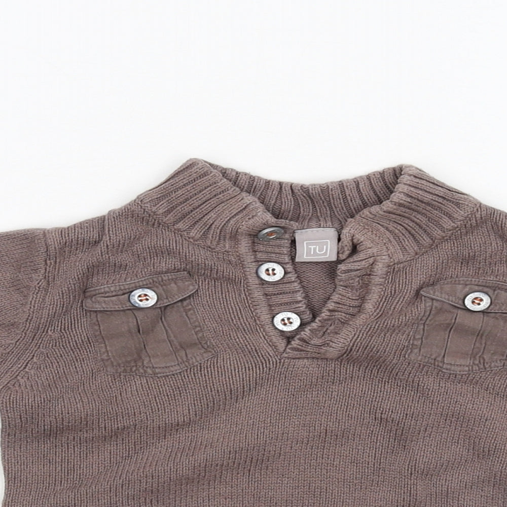 TU Baby Brown  Knit Pullover Jumper Size 6-9 Months