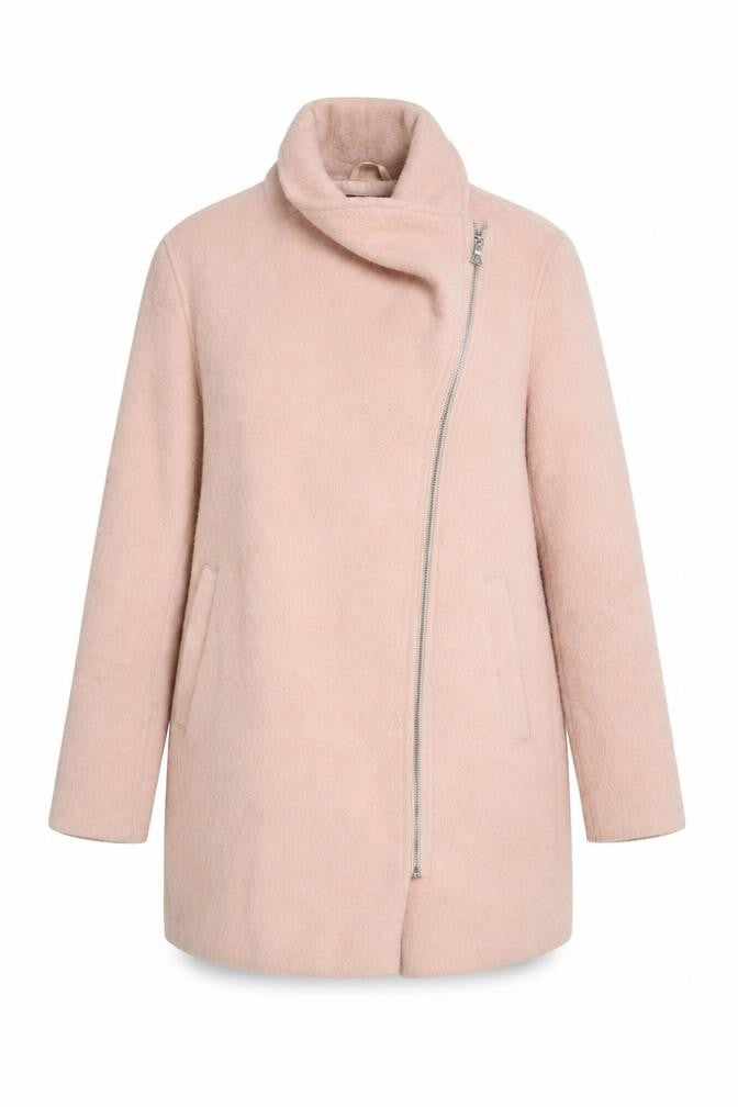 New Look Womens Pink   Overcoat Coat Size 12  - Asymmetrical Collar