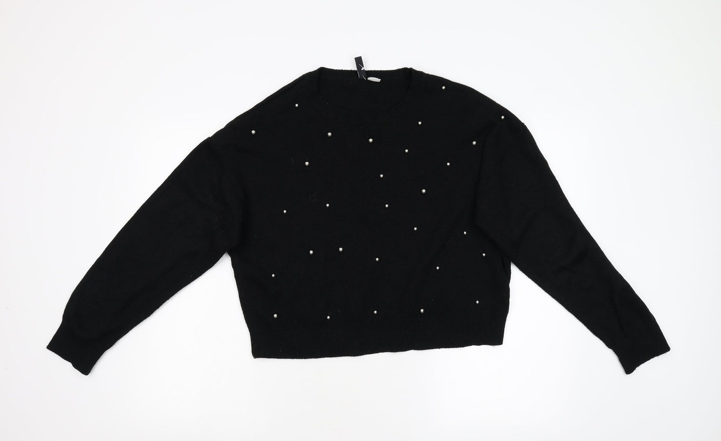Divided Womens Black  Knit Pullover Jumper Size L