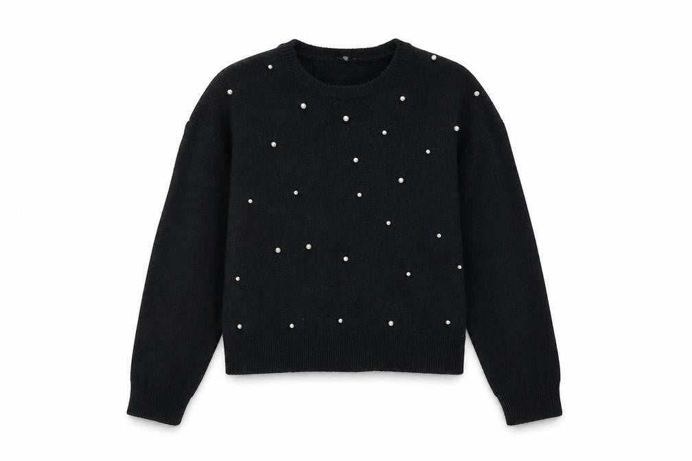 Divided Womens Black  Knit Pullover Jumper Size L