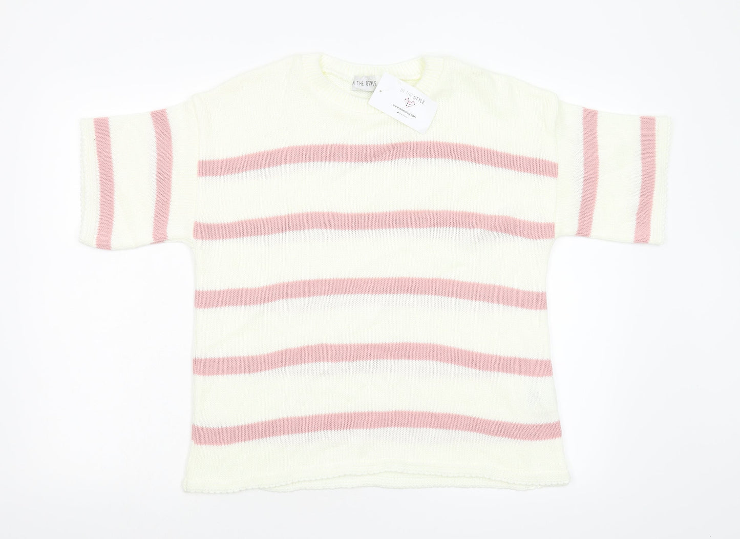 In the Style Womens Multicoloured Striped Knit Pullover Jumper Size 8