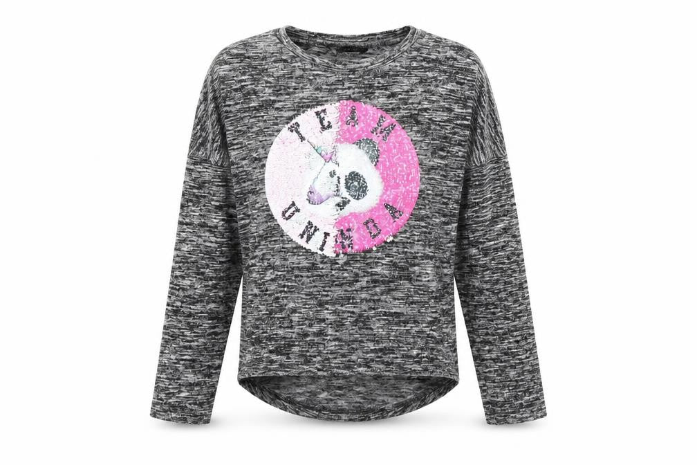 YD Girls Grey   Pullover Jumper Size 8-9 Years  - Reversible sequins