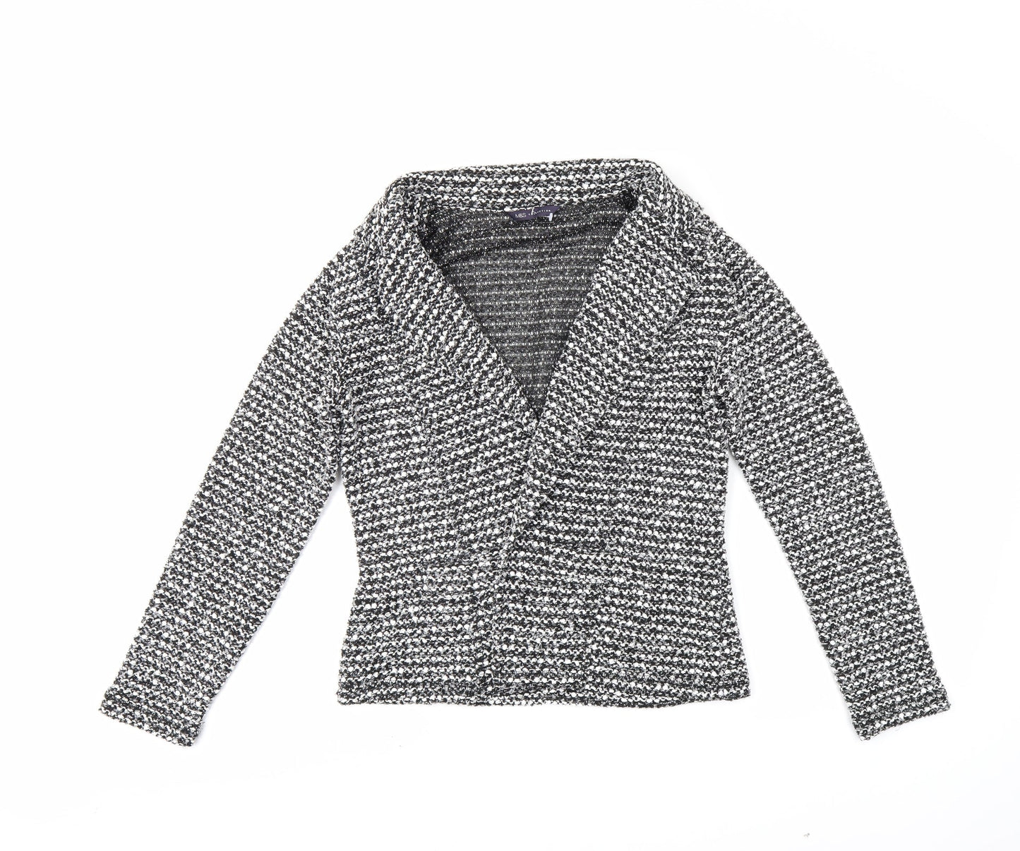 M&S Womens Black Striped  Jacket  Size 10