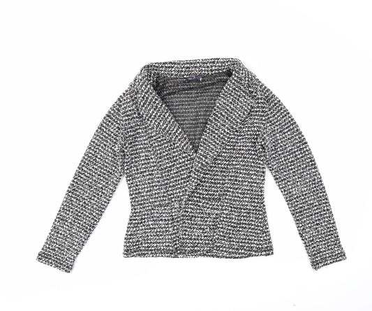 M&S Womens Black Striped  Jacket  Size 10