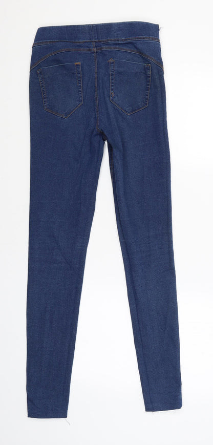Back view of denim.co women’s blue jegging trousers, size UK 8, 29-inch leg