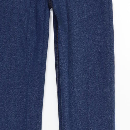 Brand and care label for denim.co women’s blue jegging trousers, size UK 8, 29-inch leg