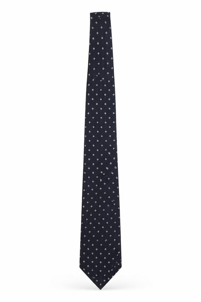 Preworn Mens Blue Geometric  Pointed Tie One Size