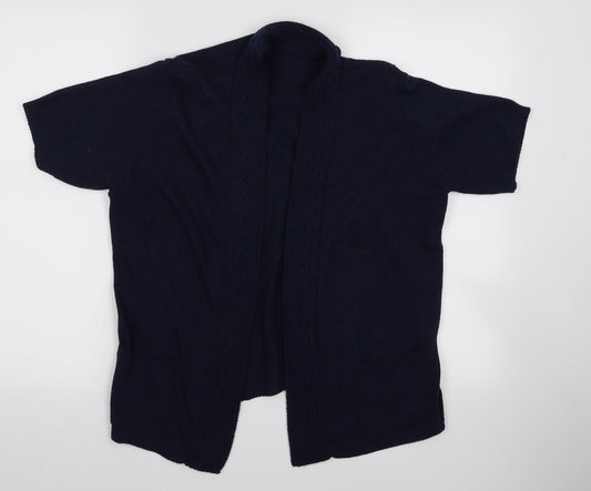 Preworn Womens Blue  Rayon Cardigan Jumper Size M  - 1
