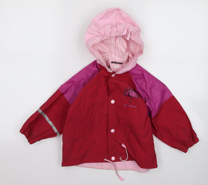 Additional front view of cirrus Baby Pink Rain Coat Jacket, size 12, Months
