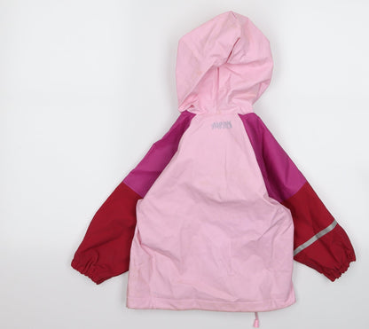 Back view of cirrus Baby Pink Rain Coat Jacket, size 12, Months