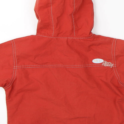 Brand and care label for Baby Club Baby Red Jacket, size 12, Months