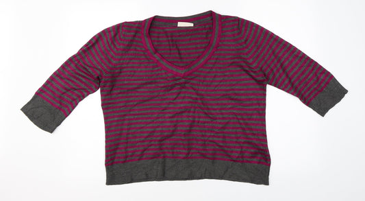 BHS Womens Pink Striped  Pullover Jumper Size 14