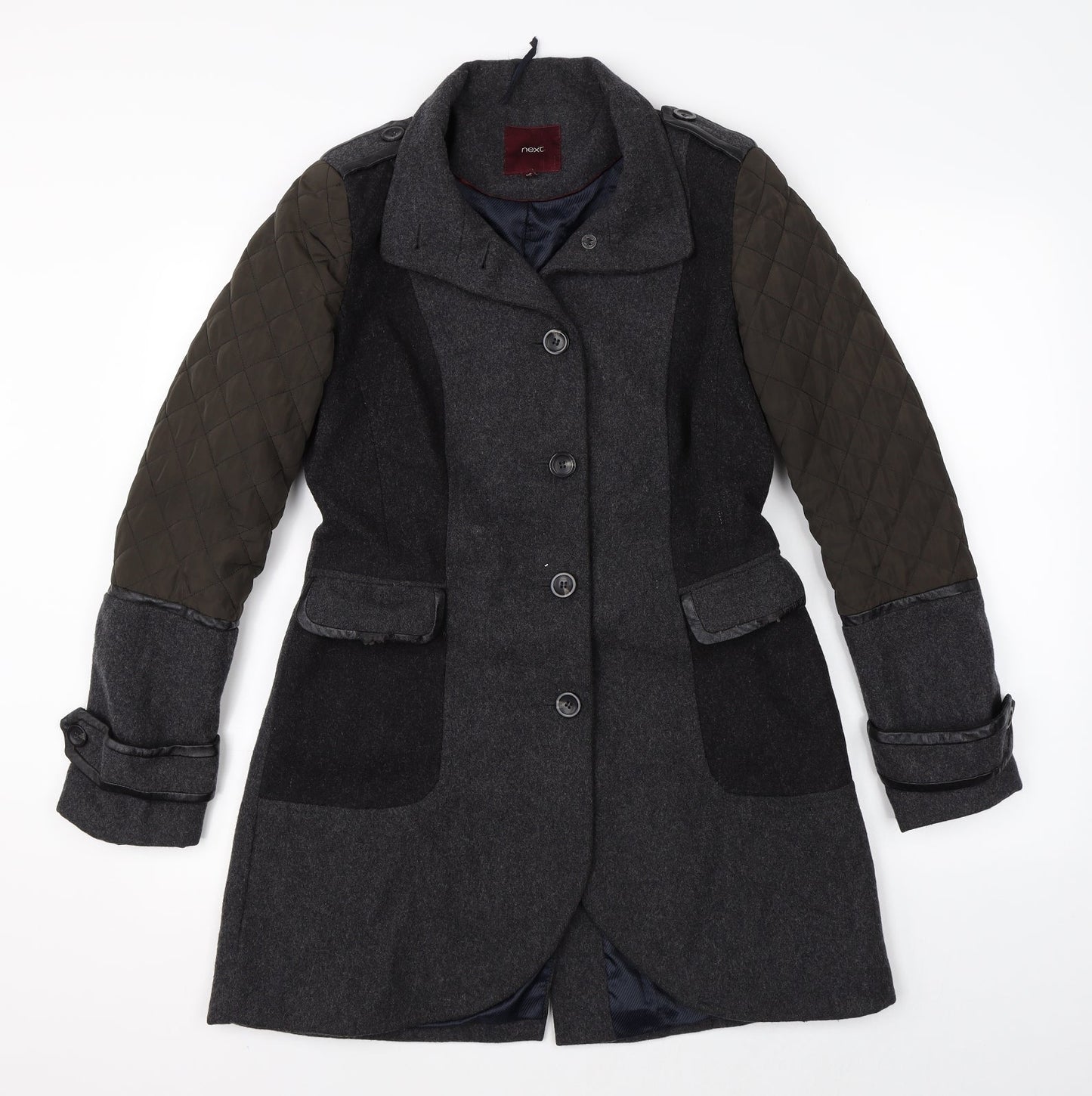 New Look Womens Grey   Overcoat Coat Size 10