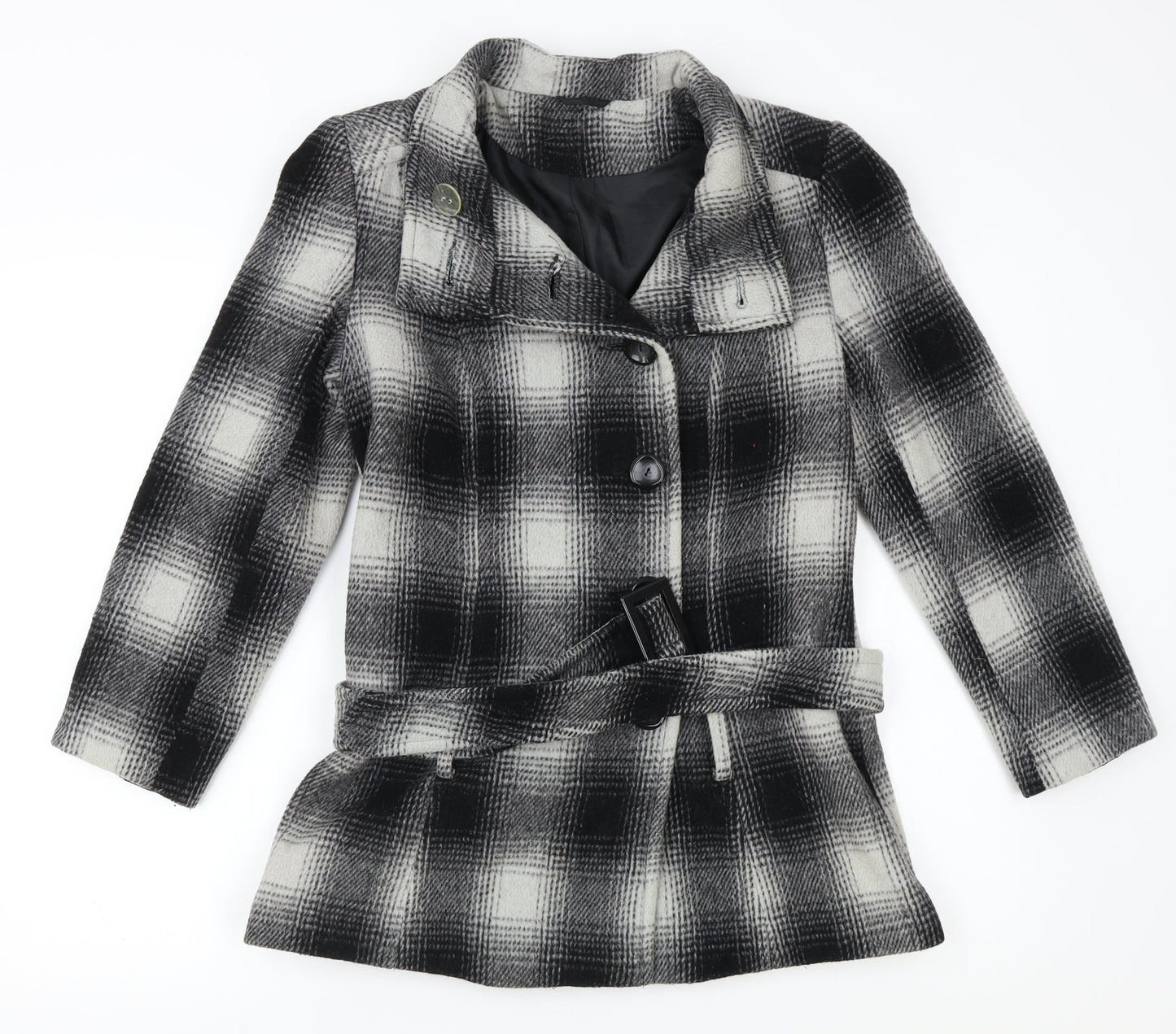 South Womens Multicoloured Check  Jacket Coat Size 8