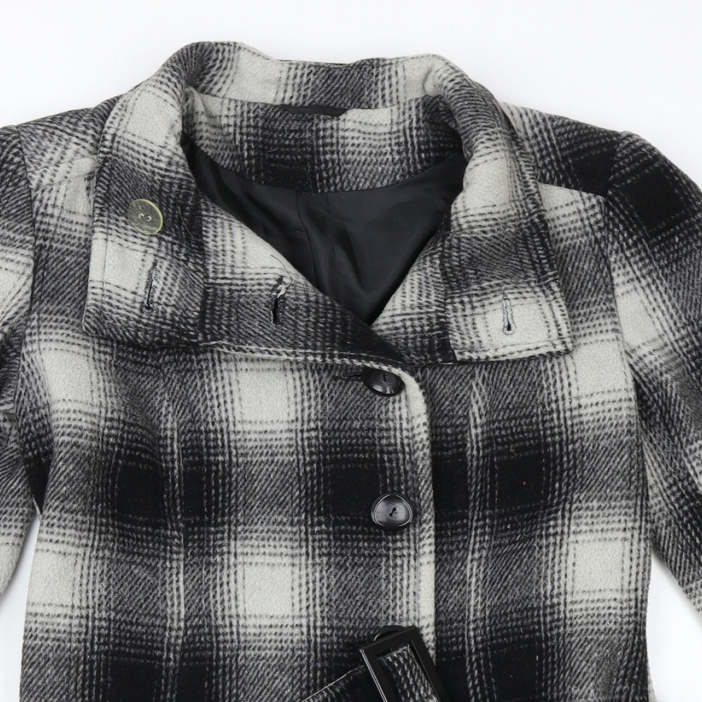 South Womens Multicoloured Check  Jacket Coat Size 8
