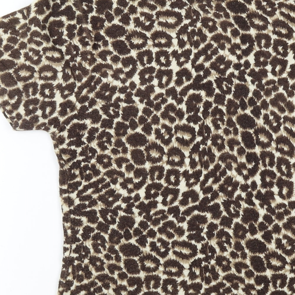 Elisabeth Scott Womens Multicoloured Animal Print  Basic Blouse Size M