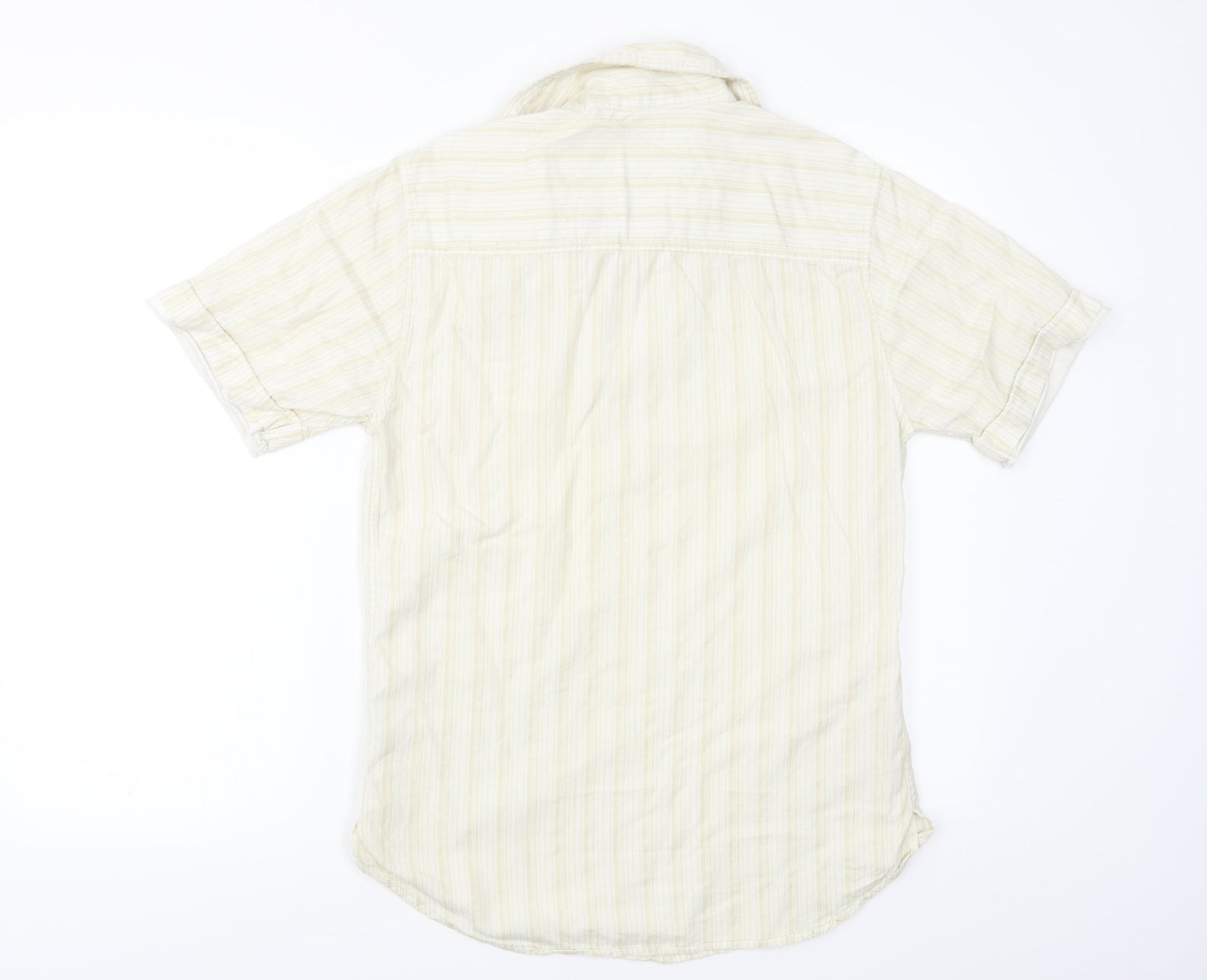 Denim 73 Mens Beige Polka Dot   Button-Up Size S