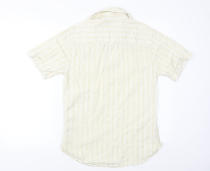 Denim 73 Mens Beige Polka Dot   Button-Up Size S