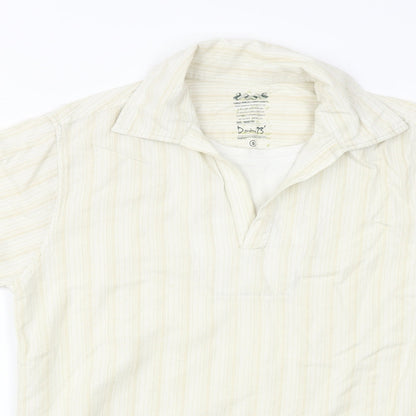 Denim 73 Mens Beige Polka Dot   Button-Up Size S