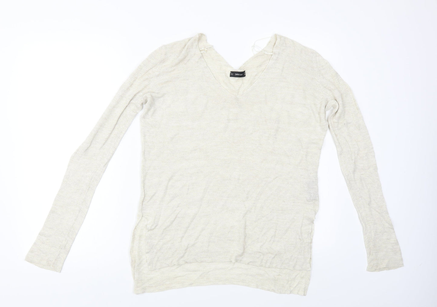 Zara Womens Beige   Pullover Jumper Size M