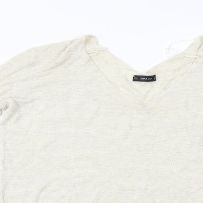Zara Womens Beige   Pullover Jumper Size M