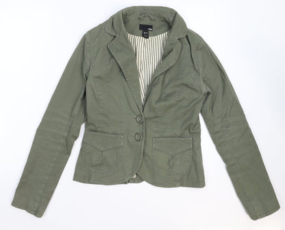 Preloved H&M Womens Green   Jacket Blazer Size 10 - Front