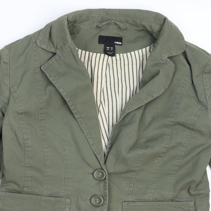 Preloved H&M Womens Green   Jacket Blazer Size 10 - Detail
