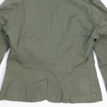 Preloved H&M Womens Green   Jacket Blazer Size 10 - Label