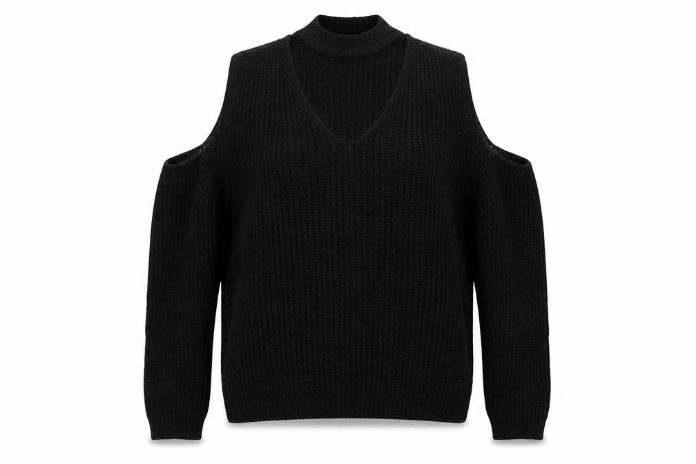 Select Womens Black  Knit Pullover Jumper Size 14