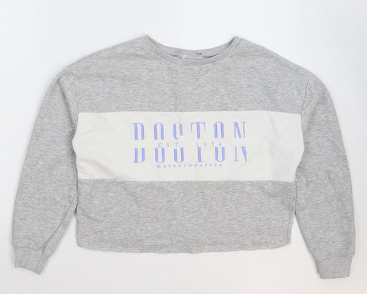 New Look Girls Grey   Pullover Sweatshirt Size 12-13 Years