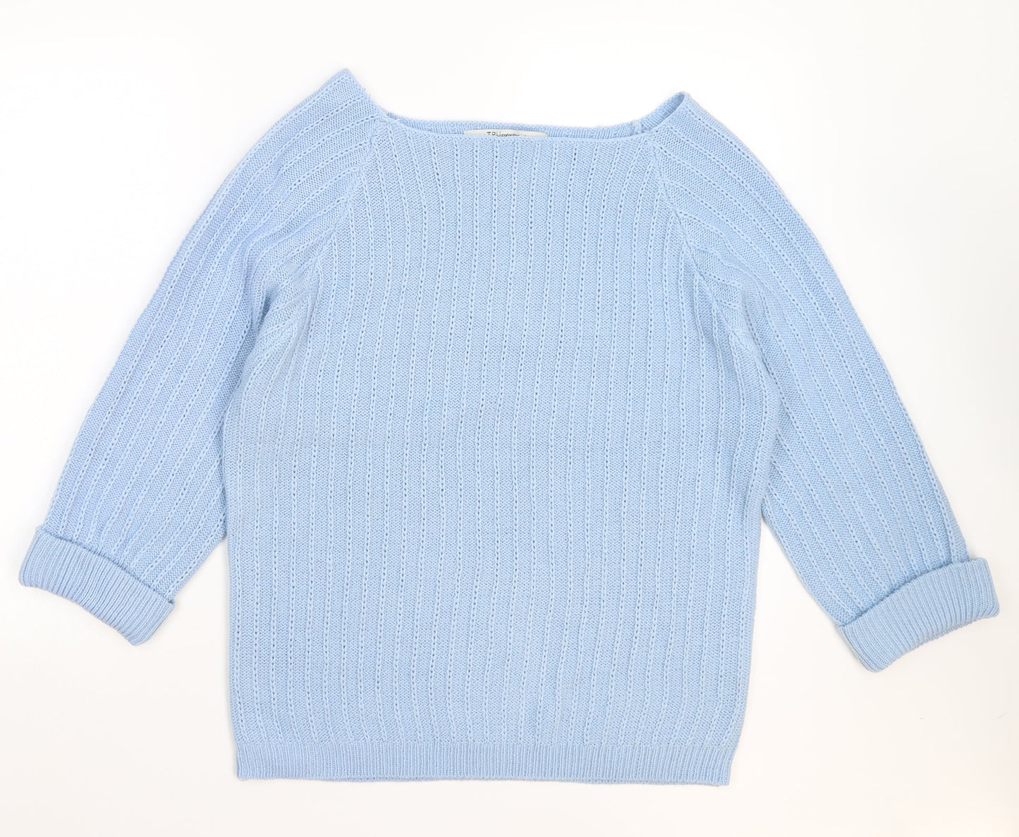 TRU Womens Blue  Knit Pullover Jumper Size L