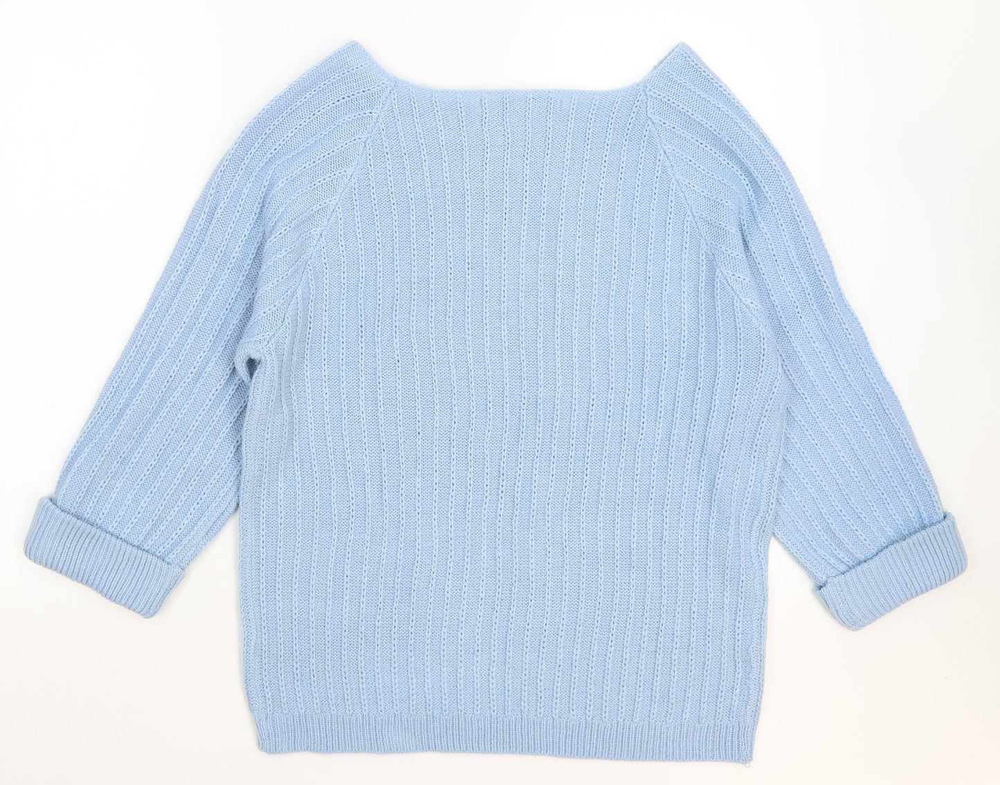 TRU Womens Blue  Knit Pullover Jumper Size L