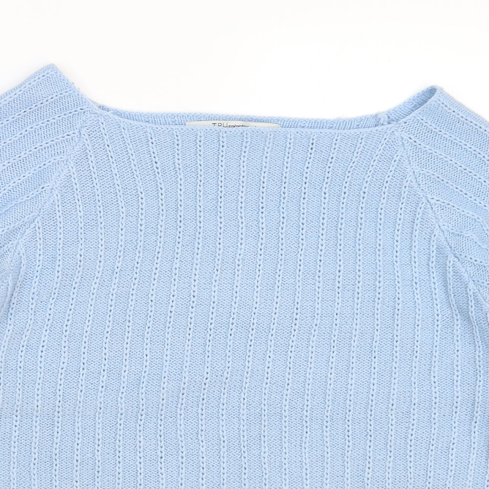 TRU Womens Blue  Knit Pullover Jumper Size L