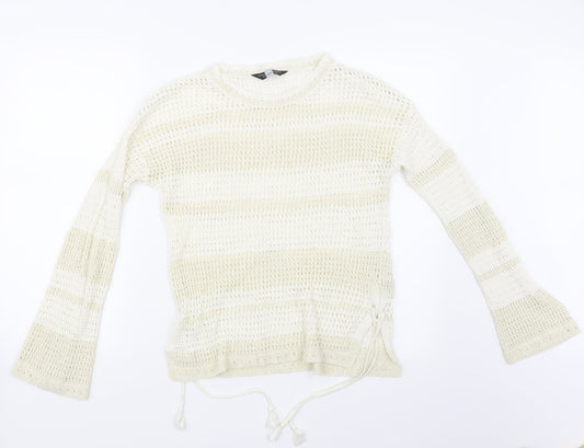 Dorothy Perkins Womens White  Knit Pullover Jumper Size 12