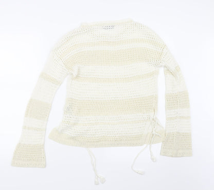 Dorothy Perkins Womens White  Knit Pullover Jumper Size 12