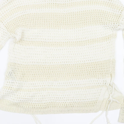 Dorothy Perkins Womens White  Knit Pullover Jumper Size 12