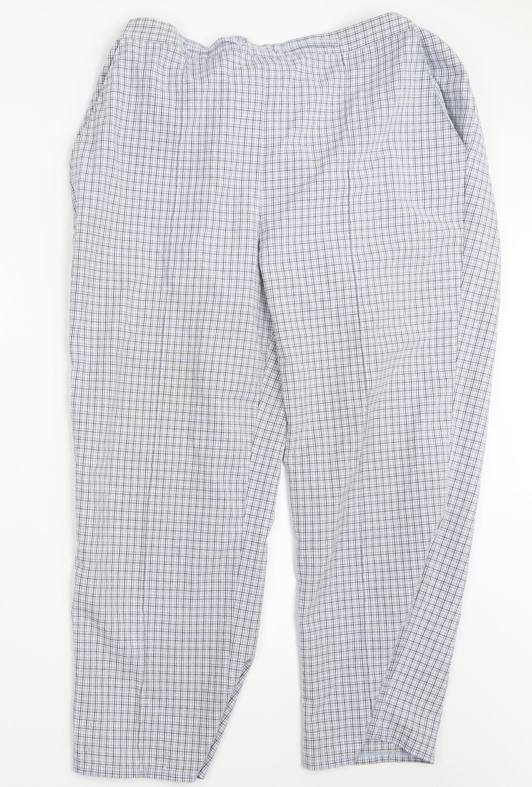 Sarah Hamilton Womens Blue Check  Trousers  Size 18 L26 in