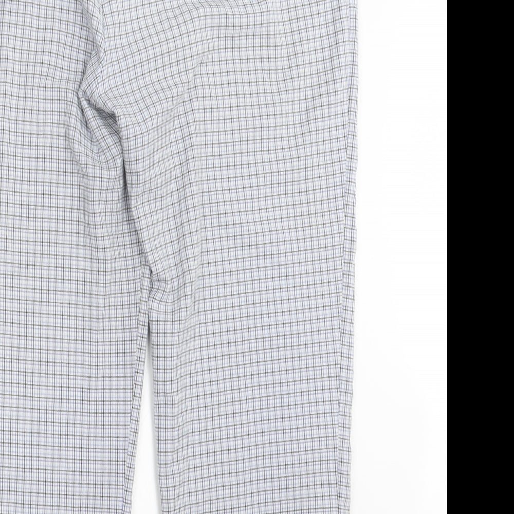 Sarah Hamilton Womens Blue Check  Trousers  Size 18 L26 in