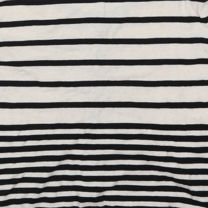 Preloved H&M Womens White Striped  Cardigan Jumper Size M - Label