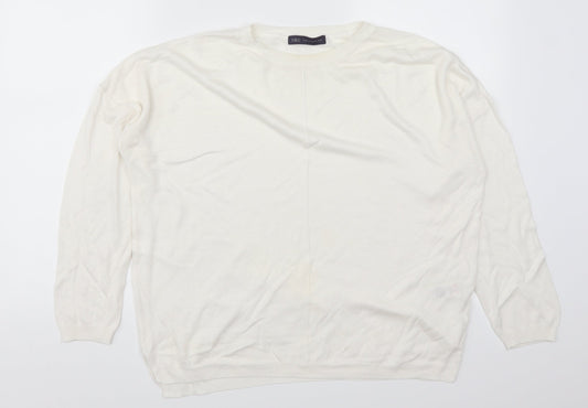 Marks and Spencer Womens White   Pullover Jumper Size L