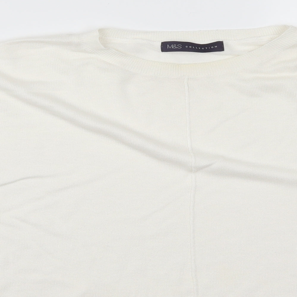 Marks and Spencer Womens White   Pullover Jumper Size L