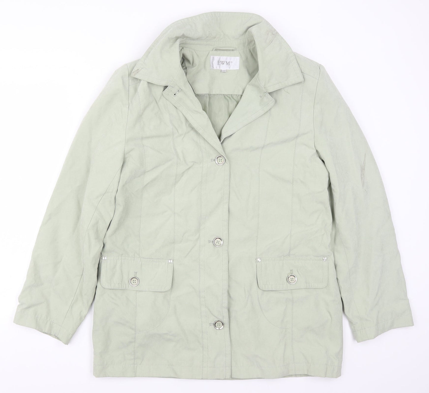 EWM Womens Green   Overcoat Coat Size 14