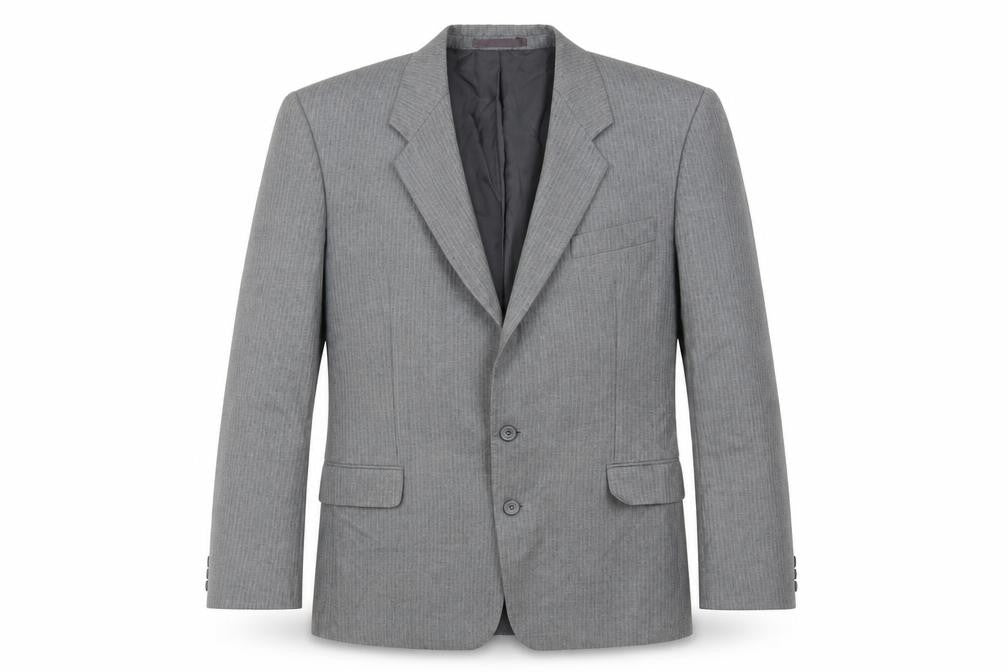 Preworn Mens Grey Striped  Jacket Suit Jacket Size 42