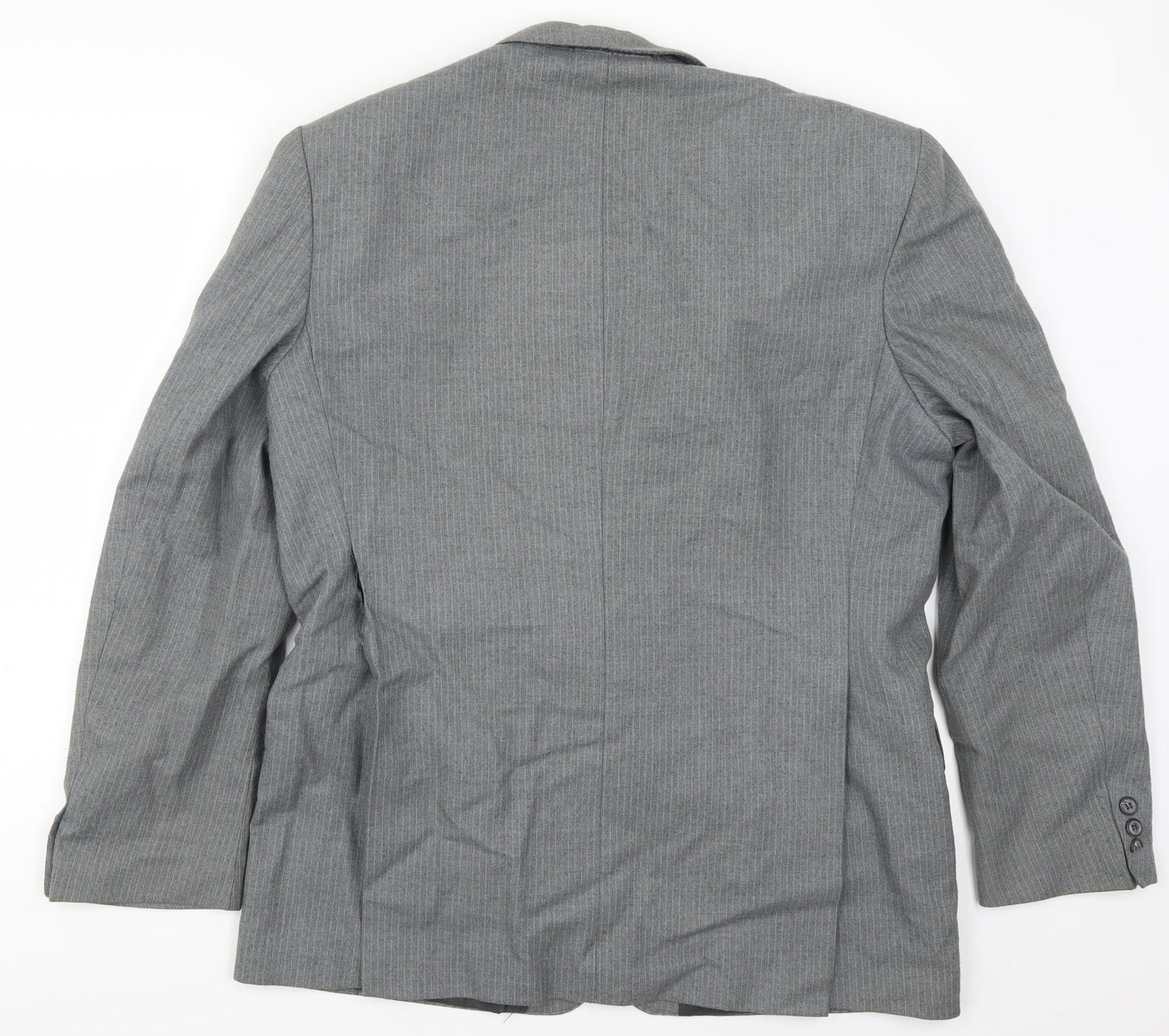 Preworn Mens Grey Striped  Jacket Suit Jacket Size 42