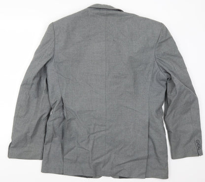 Preworn Mens Grey Striped  Jacket Suit Jacket Size 42