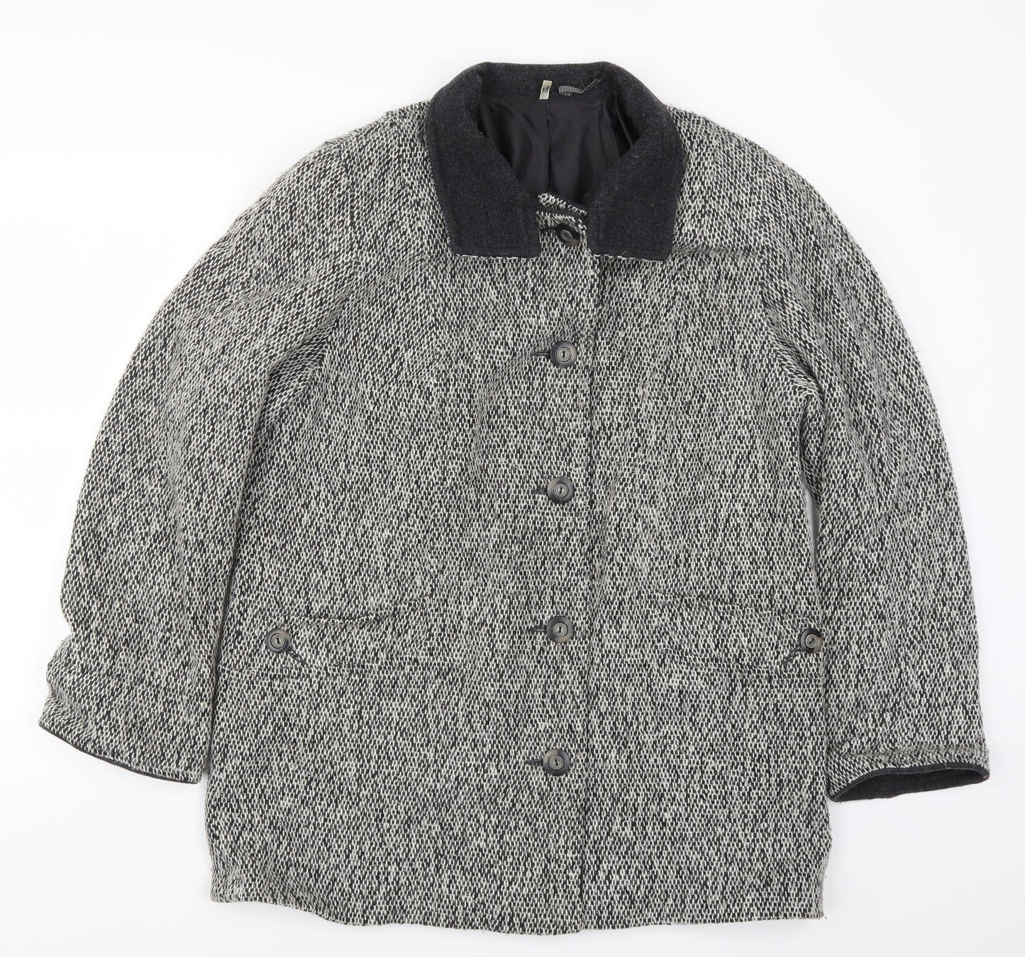 Preworn Womens Grey   Overcoat Coat Size 14