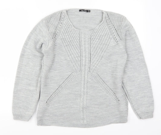 Mia Moda Womens Grey   Pullover Jumper Size S