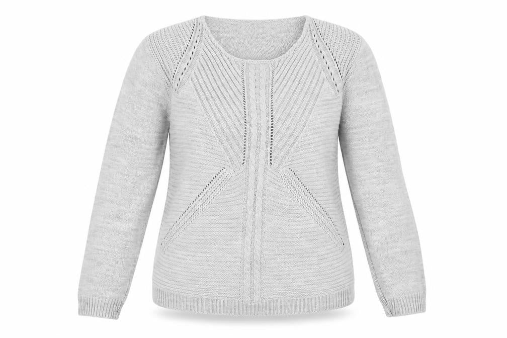 Mia Moda Womens Grey   Pullover Jumper Size S